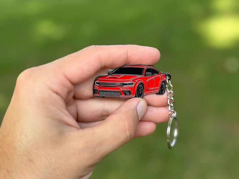 FOUR WHEEL BEAST مفتاح سيارة دودج تشارجر - مرخص رسميًا - ملحقات سيارة سرت المعدنية - سلسلة مفاتيح سيارة رائعة هدية للرجال - Image 4